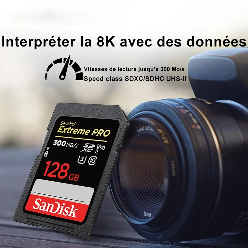 SanDisk-Carte SD Extreme Pro, 128 Go, 64 Go, 32 Go, 512 Go, 256 Go, 1 To, SD,  128 Go, Carte mémoire flash, U3, 4K, Cartes V30, SDXC, SDHC pour appareil  photo - AliExpress