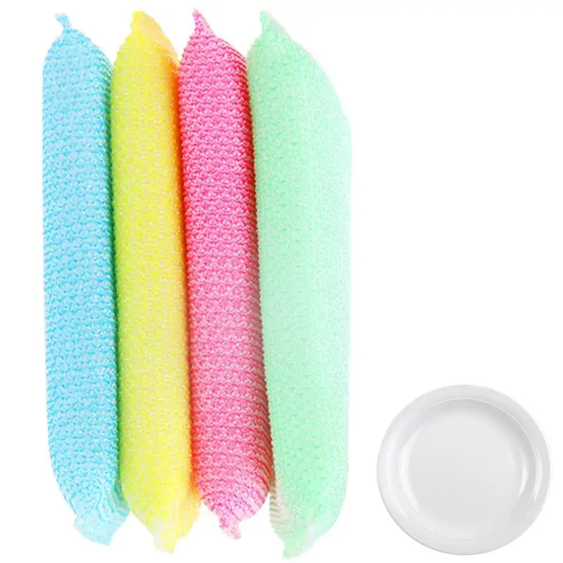 Kitchen Sponges Pack Cleaning Scrub Sponges 4 Pcs Dual Sided Scrub