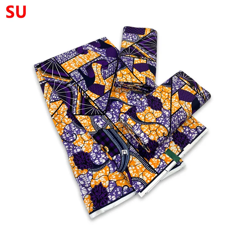 

Fashion Nigerian DIY Dress Material African Cotton Attractive Wax Prints Fabric Real Waxed 6 Yards f39-3