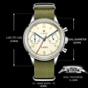 RED STAR 38mm Men's 1963 Chronograph Mechanical Watch Pilot with Seagull Movement ST1901 Air Force Aviation Sapphire Goose 40mm 5