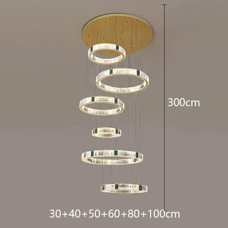 Description Picture 6 of itemModern home decoration crystal chandelier, stair Pendant lamp, living room Pendant lights, interior lighting