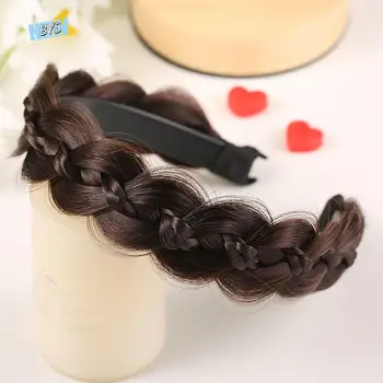 Fascia per capelli sintetica a treccia a lisca di pesce Moda antiscivolo Parrucca intrecciata Fascia per capelli Copricapo alla moda Cerchietto per capelli da donna bohémien Regalo da donna