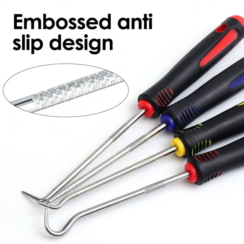Car Auto Vehicle Oil Seal Screwdrivers Set O-Ring Seal Gasket Puller Remover Pick Hooks Tools Sealing Repair Accessories 4Pcs oil seal screwdrivers o ring seal set pick and hook set sealing repair tools seal remover