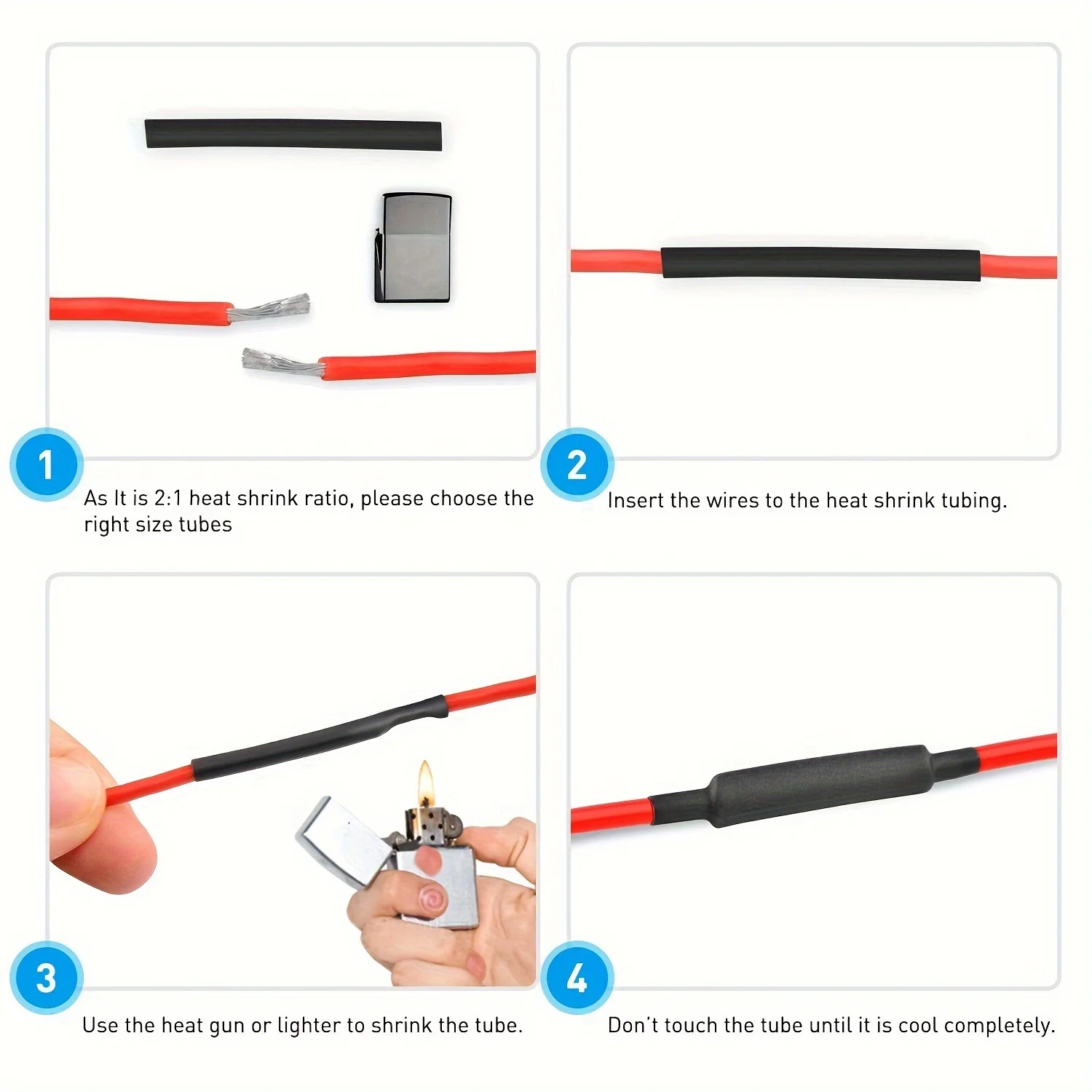 Heat Shrink Tube Kit Heat Shrink Tubing 2:1 Electrical Wire Cable Wrap Assortment Electric Insulation Multiple options