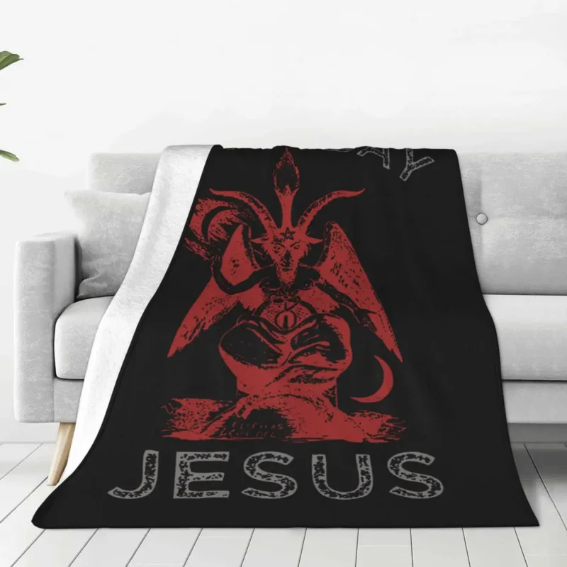 

1 Not Today Jesus - Satan Sigil Of Baphomet Death Blankets Coral Fleece Plush Soft Throw Blanket for Bedding Bedroom Bedspreads