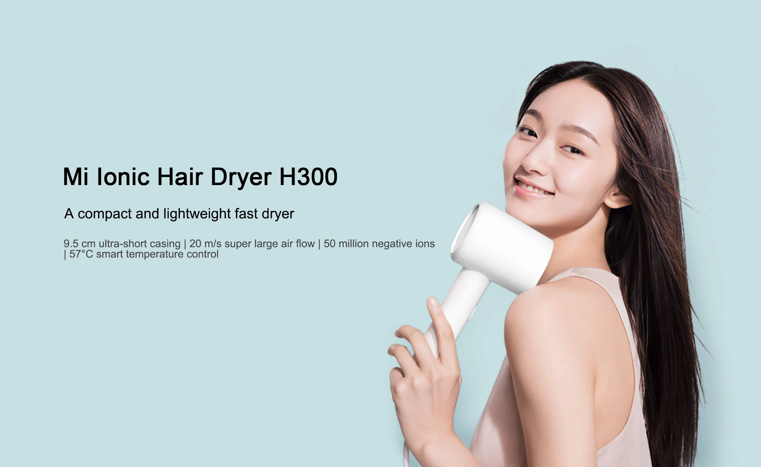 Description Picture 2 of itemIconic Brand MIJIA Mi Ionic Hair Dryer H300 Quick Dry Negative Ion Hair Care Professional For Home 1600W Electric Hair Dryers Diffuser