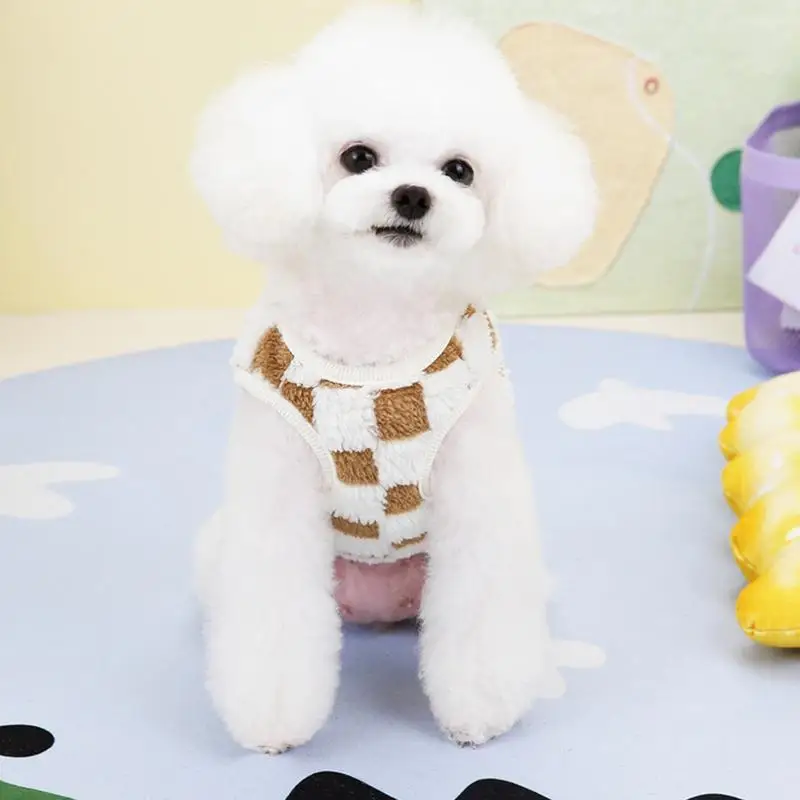 Winter Fleece Pullover Pet Clothes Cute Checkboard Puppy Kitten Warm Coats Sweater For Small Medium Dogs Cats Outfit 3