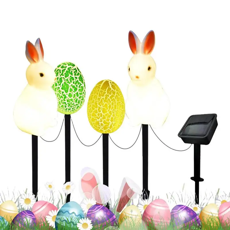 Easter Outdoor Lights Waterproof Bunny Pathway Lights Easter Decor Yard Decorations Outside Porch Lawn Decor For Front Porch