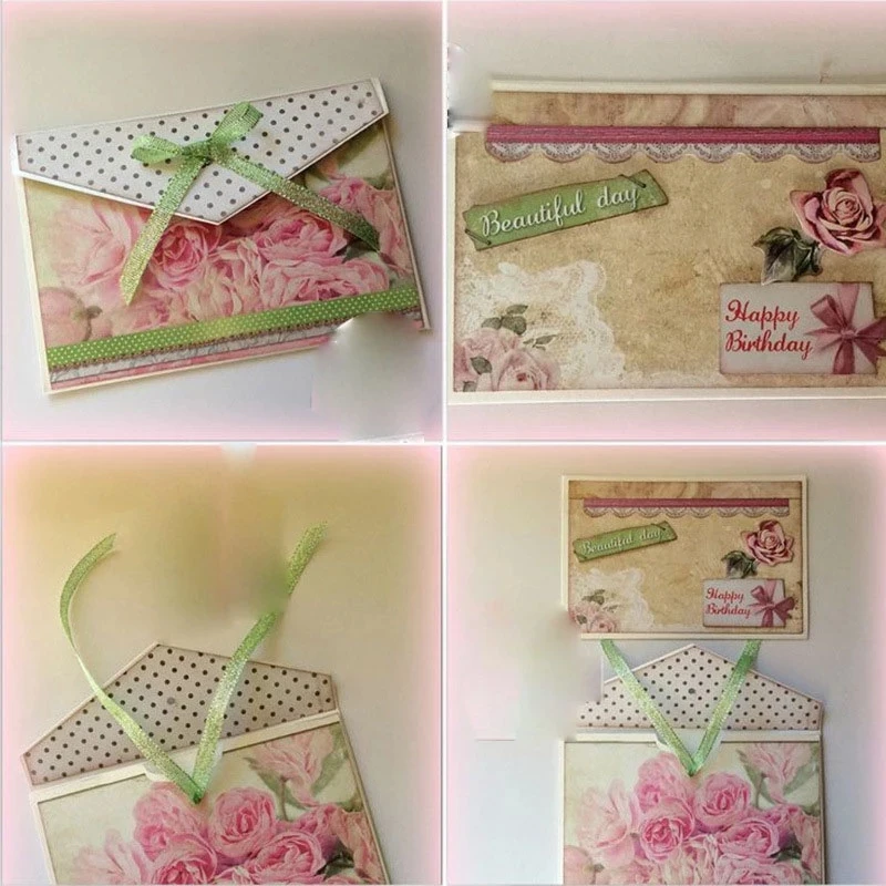 2022 새로운 3D 봉투 인사말 카드 가방 프레임 금속 절단 다이 금형 스크랩북 공예 다이 컷 카드 엠보싱 스텐실 만들기