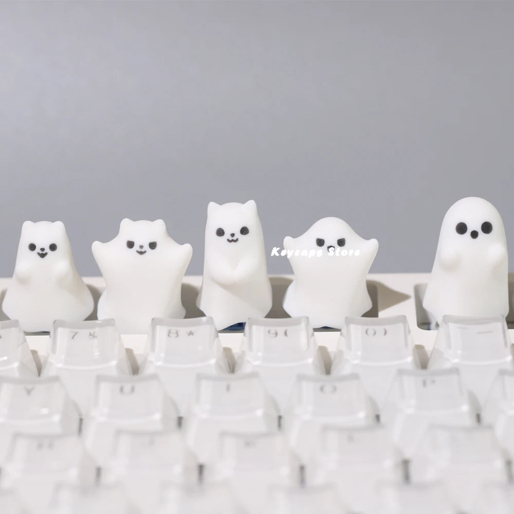 Cute Ghost Keycaps For Mechanical Keycaps Kawaii Keycaps Criativo Tridimensional 3d Original Personalidade Diy