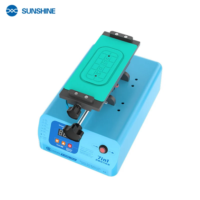 SUNSHINE 918L Plus 7in1 Rotate Hot Plate Flat Screen And Edge Screen Separator Machine For iPhone Samsung LCD Cured LCD Repair