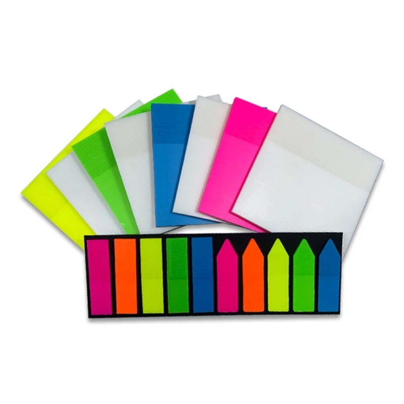 

16FB 600Pcs Transparent Note Papers Colored Sticky Notes Self-ashesive Note Papers