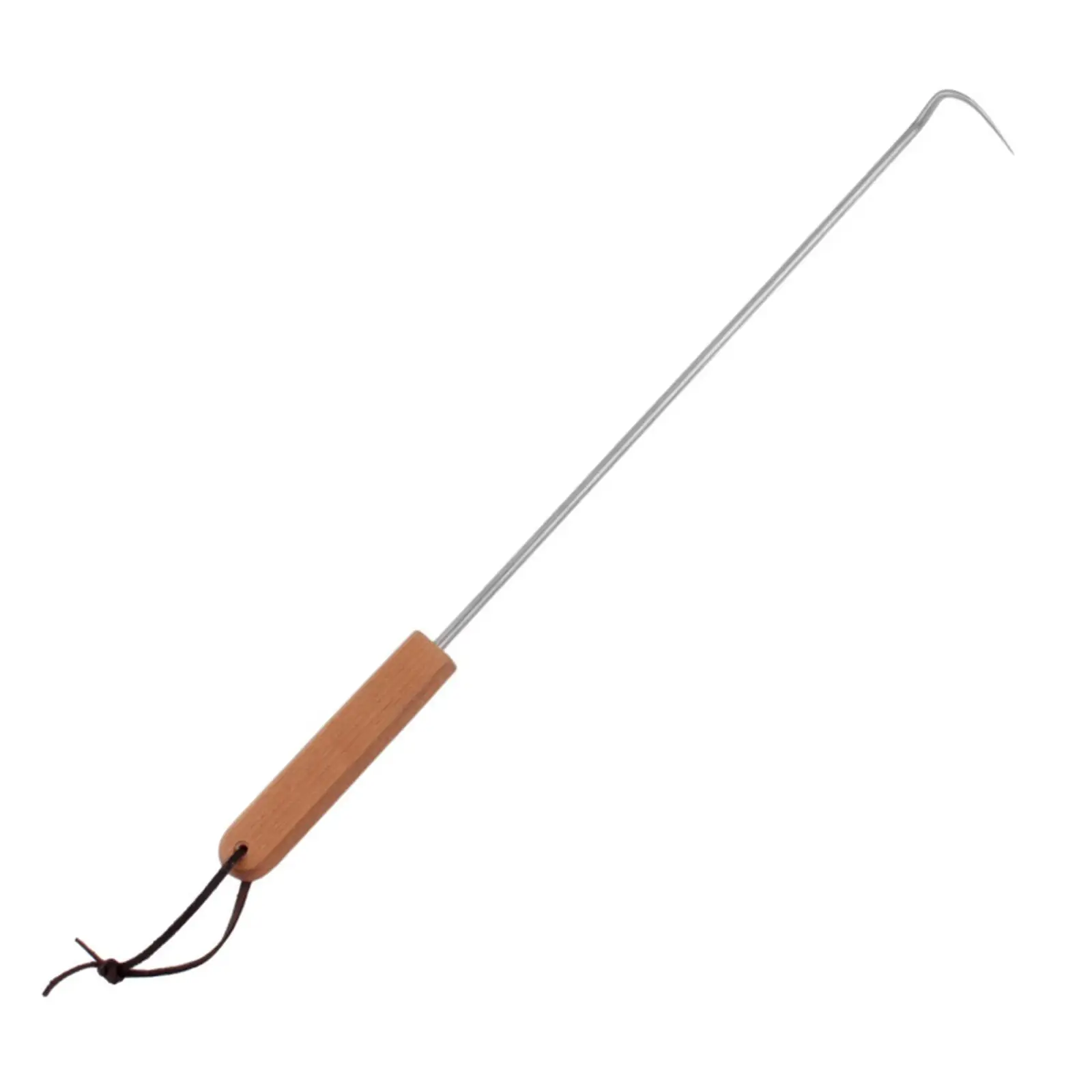 BBQ Steak Grill Hook Wooden Handle Grill Accessories Meat Turner Hook Meat for Meats Sausages Steak Vegetables Turning