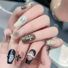 1/10pcs Retro Style Jewelry Cross Comfortable To Wear Fashionable Manicure Stylish Shiny Crystal Comfortable High Quality Flash 3