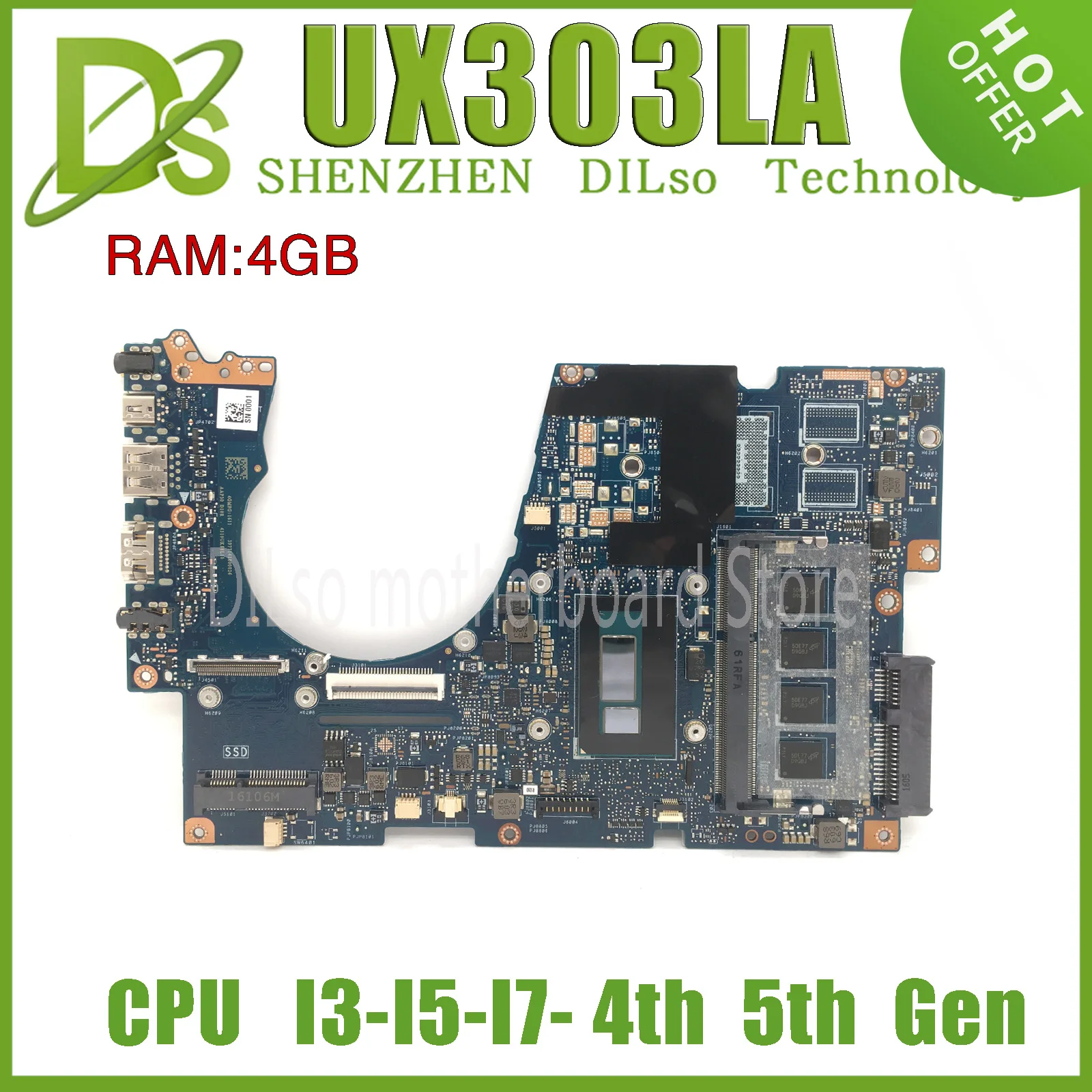 Placa-mãe do Portátil para Asus Ux303ln Ux303l Ux303lb Ux303lnb U3000 U303l Ux303la I7-i5-i3 4ª 5ª Geração Gt840m Uma - Imagem 3