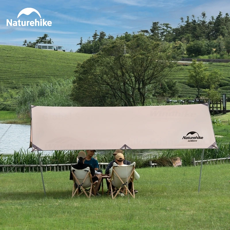 Naturehike Outdoor Canopy Awning Sun Shade Camping Tarp Tent Waterproof 4-6 People Picnic Beach 150D Encryption Oxford Cloth
