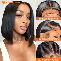 Bob perruque cheveux humains 100% perruques de cheveux humains 13x4 Hd Transparent dentelle avant perruques cheveux humains droite dentelle frontale Bob perruques pas cher perruques 2