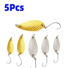 5Pcs 1.5-3.5g Fishing Lures Tackle Metal Spoon Lure Hard Bait Sequins Freshwater Saltwater Wobblers Spinner Spoons Pike Weights