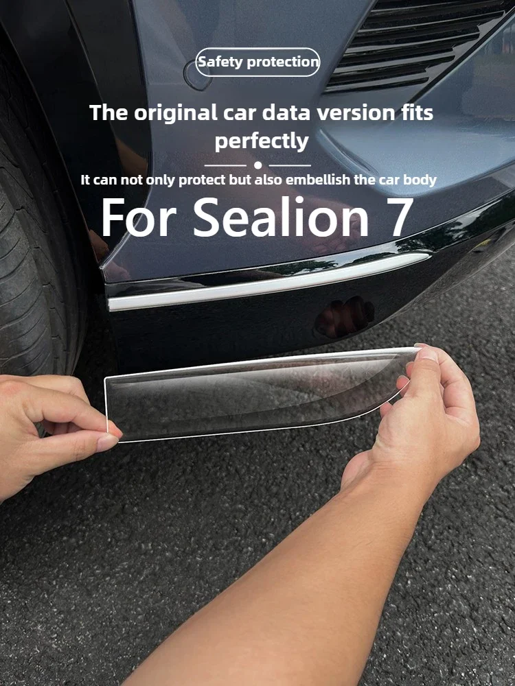 For BYD Sealion 07 EV 2024 2025 Resin Casting Front and Rear Corner Anti-collision Strips for Exterior Decoration Bumper Sticker