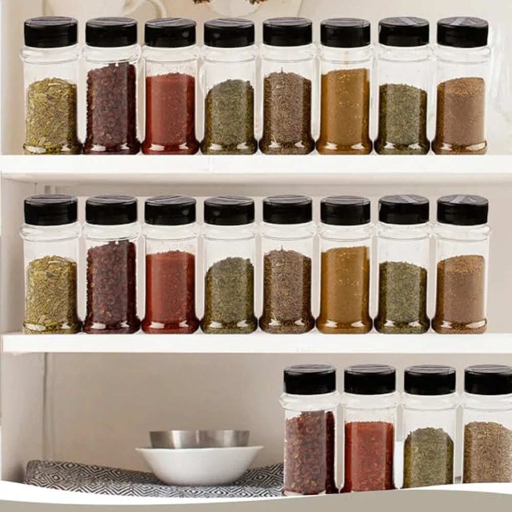 1PCS Jars for spices Salt and Pepper Shaker Seasoning Jar spice organizer Plastic Barbecue Condiment Kitchen Gadget Tool