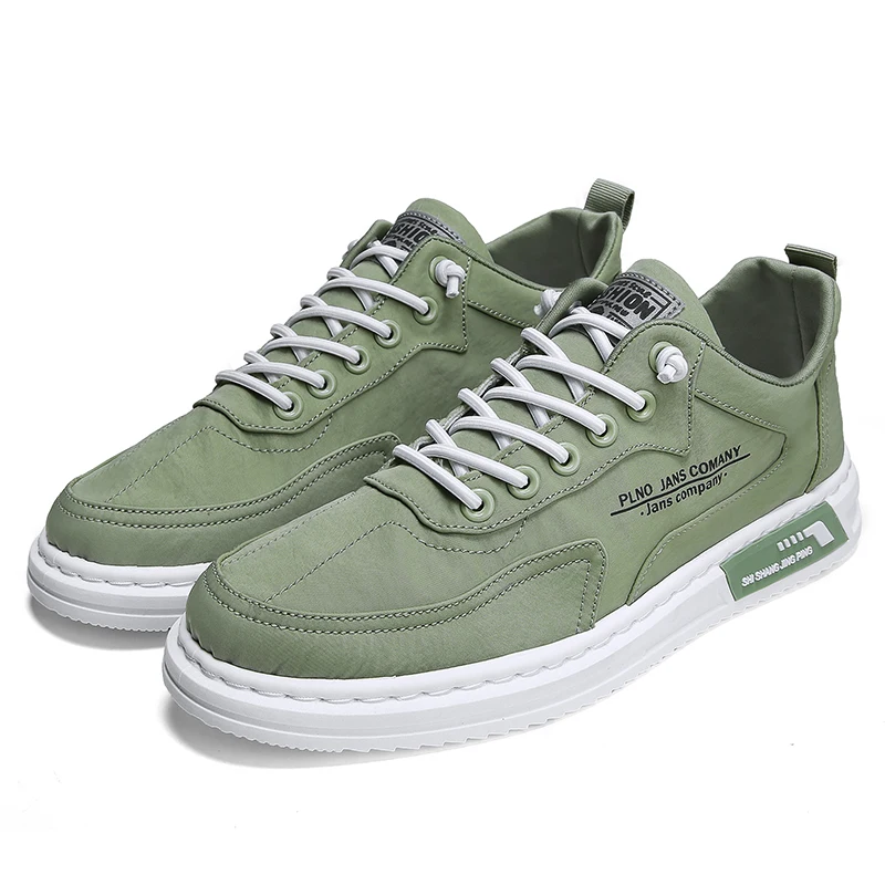 

Мужские кроссовки на плоской подошве, Вулканизированная подошва, Повседневная дышащая прогулочная обувь, защита от пропуска, зеленые, лето-осень