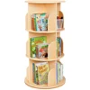 Kids Rotating Bookshelf Tower, Small Corner Bookshelf for Small Space, 360 Display 3 Tier Floor Standing Montessori Bookshelf 2