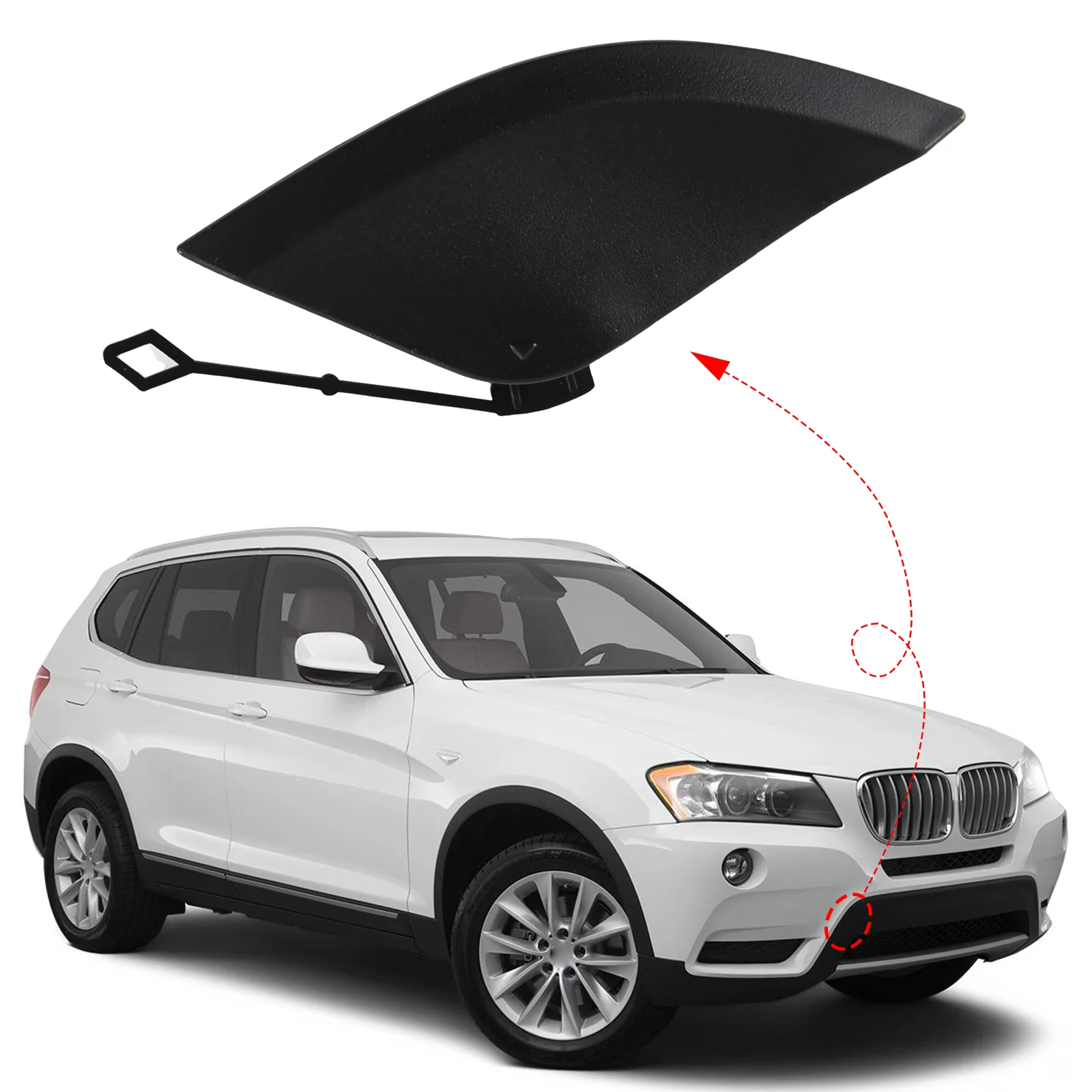 Car rear bumper hook cover Front Bumper Tow Hook Cover Cap Towing Eye For BMW X3 F25 Accessories 2011 2012 2013 2014 Right Passenger Side