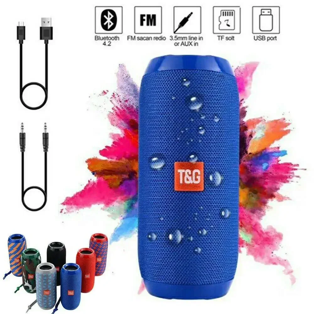 Bluetooth speaker Portable speaker TG117 Outdoor Bluetooth Speaker Portable Wireless Speaker Column Dual Bass Sound Bar Subwoofer Music Player Loudspeaker FM Radio
