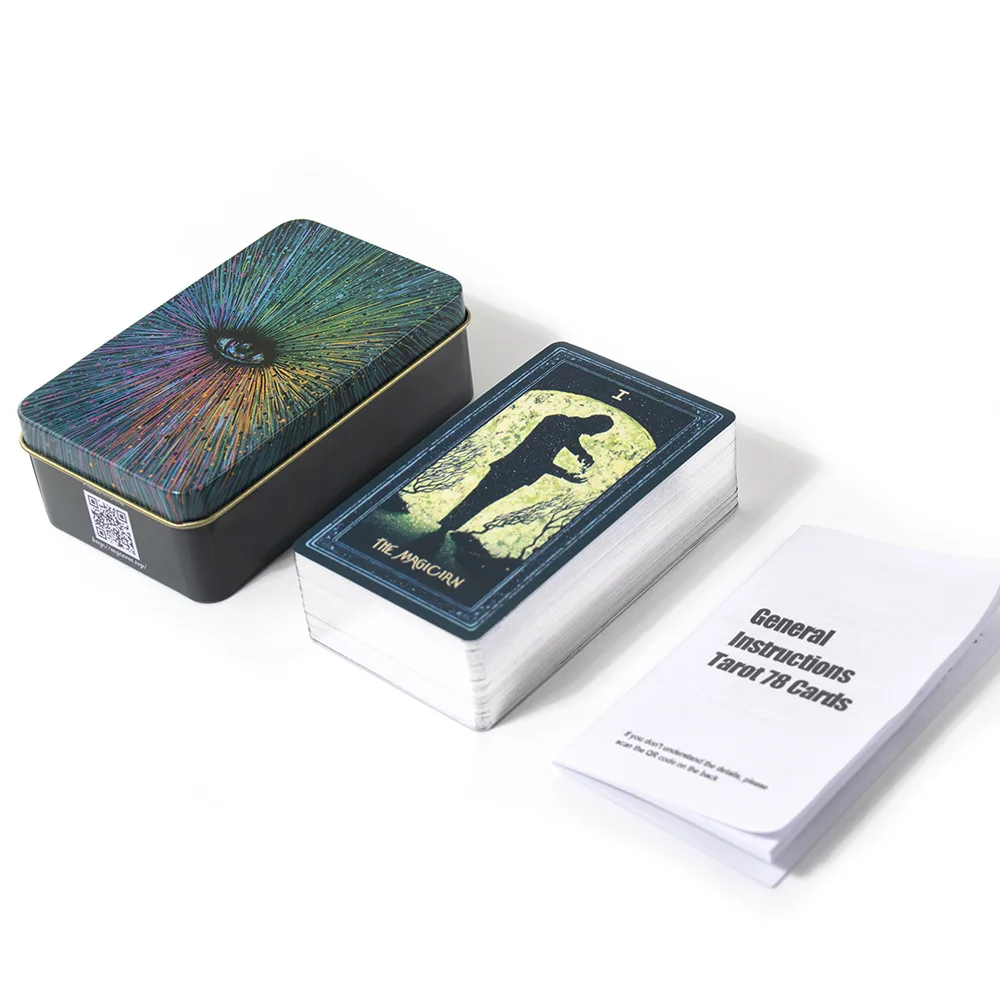 Divination Game Card 10 * 6cm Tarot Fate Iron Box 2022 New Technology Collection Desktop with Instruction Manual |