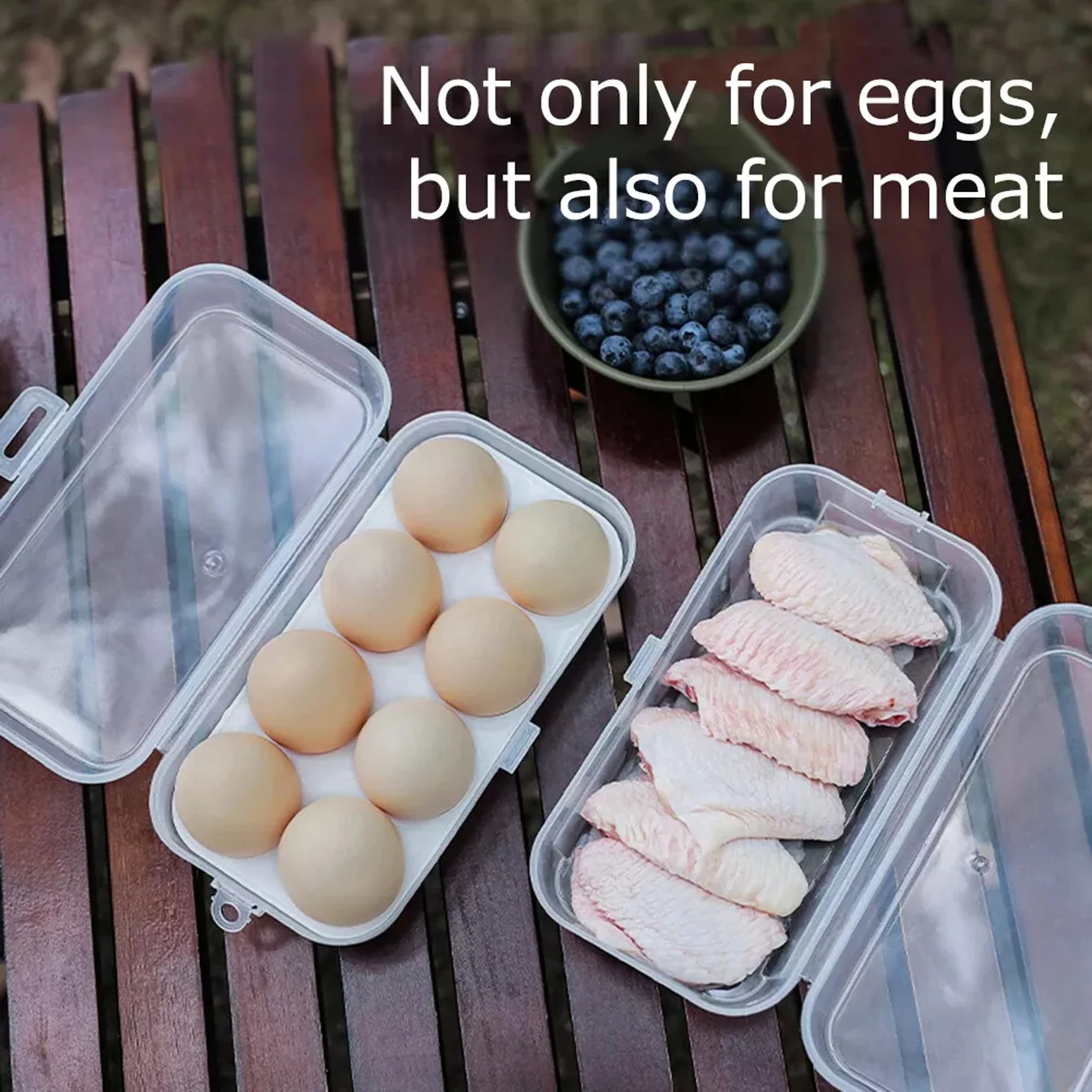 Portable Egg Box 3/4/8 Grids Portable Egg Box Outdoor Transparent Egg Organizer Box For Camping Picnic Barbecue Practical Outdoor Accessories 1pc