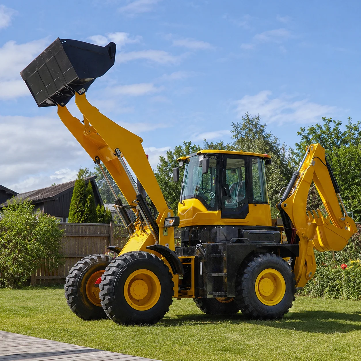 4WD Baggerlader Traktor Hydraulischer Radlader Frontlader Bagger Landwirtschafts- und Baumaschine Dieselmaschine CE-zertifiziert, kundenspezifisch anpassbar