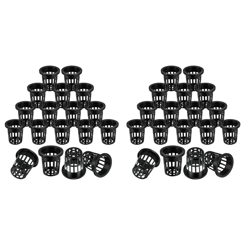 

200 Pack 2.36 Inch Net Cups Slotted Mesh Wide Lip Filter Plant Net Pot Bucket Basket For Hydroponics Aquaponics Orchids