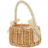 Woven Rattan Basket Storage Bins Flower Home Decor Material Eco Friendly Baskets For Snacks Kitchen Living Room Containers 1