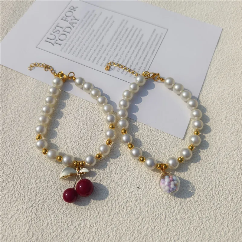 New Pet Pearl Collar Dog Princess Bow Necklace Cat Jewelry Collar Puppy Accessories Dog Chain Chihuahua Wedding Jewelry Stuff