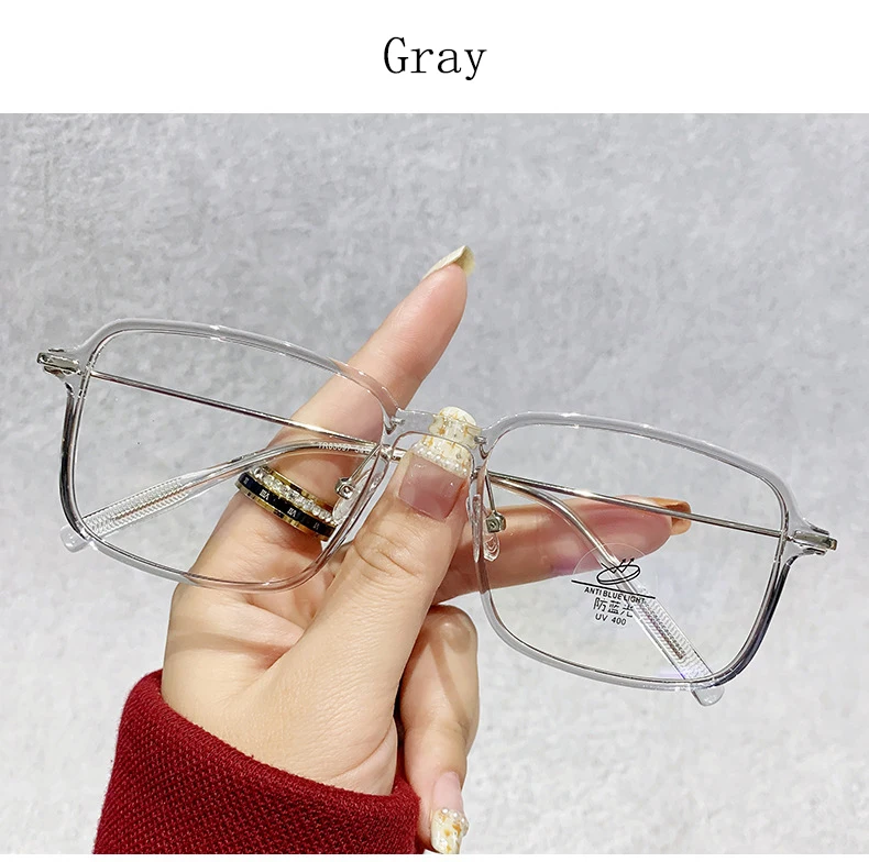 Modische, quadratische, übergroße, ultraleichte Sonnenbrille mit Blaulichtfilter für Kurzsichtigkeit und Astigmatismus – Detail 21