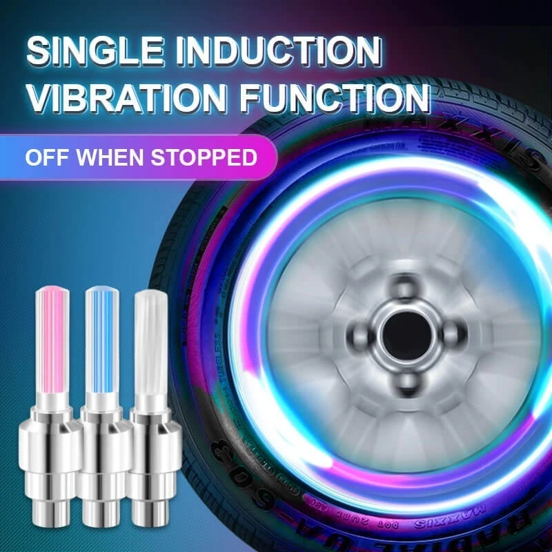 LED Car Neon Wheel Light Waterproof Led Wheel Lights Bicycle Nozzle Light Tire Valve Cap Tire