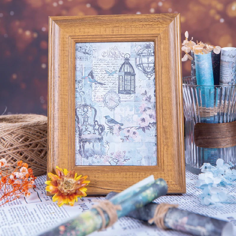 60 Sheets Vintage Scrapbooking Light Paper Kit DIY Junk Journal Collage Aesthetic Stationery Background Decor Materials Paper