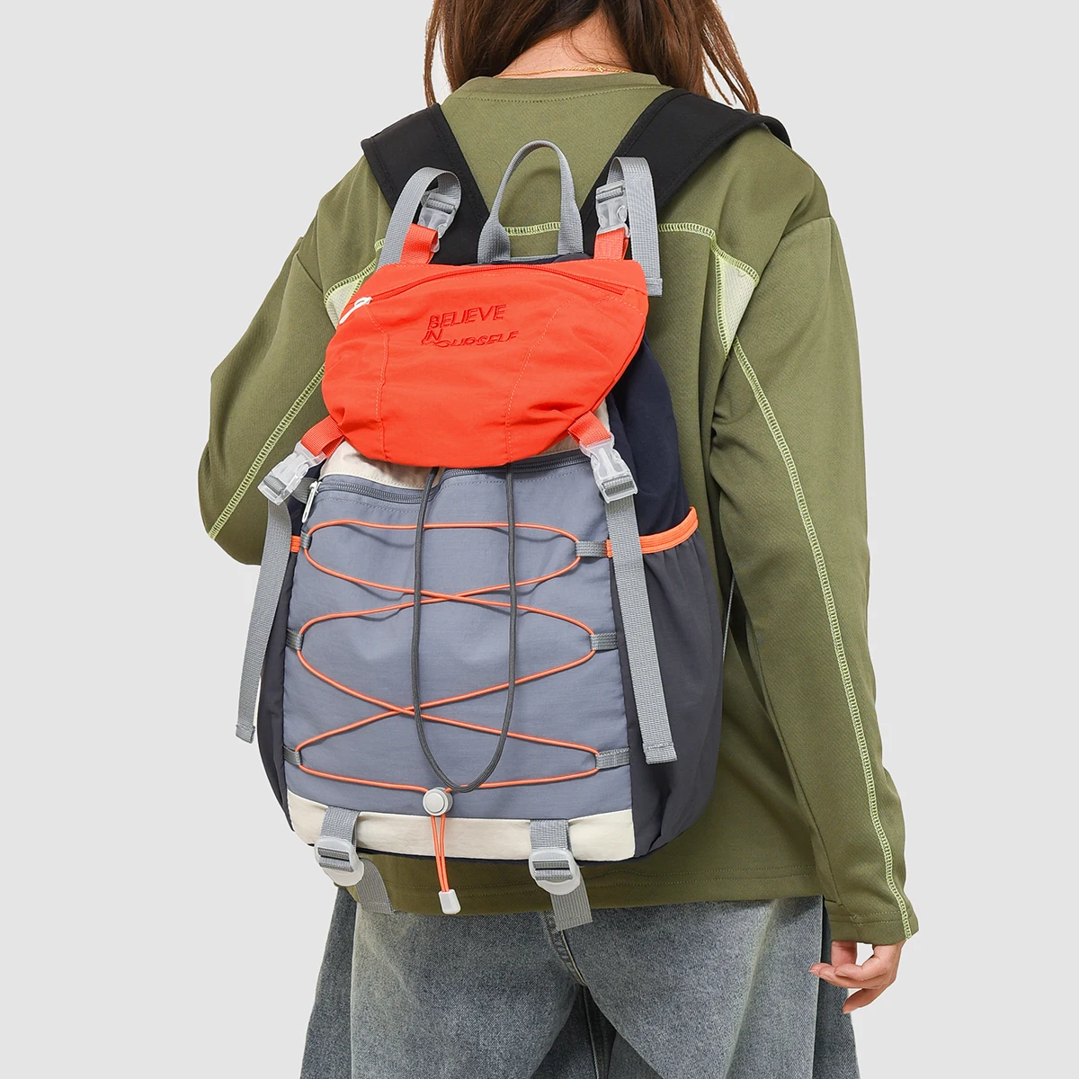 Backpack for Women, Lightweight Travel, New Style, Commuter Student School Bag, Large Capacity Travel Backpack, Drawstring Shoulder Bag, Crossbody Bag, Outdoor Sports, Hiking