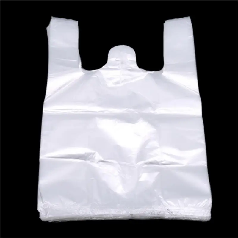 100 Stück transparente Taschen, Einkaufstaschen, Plastiktüten für den Supermarkt – Detail 8