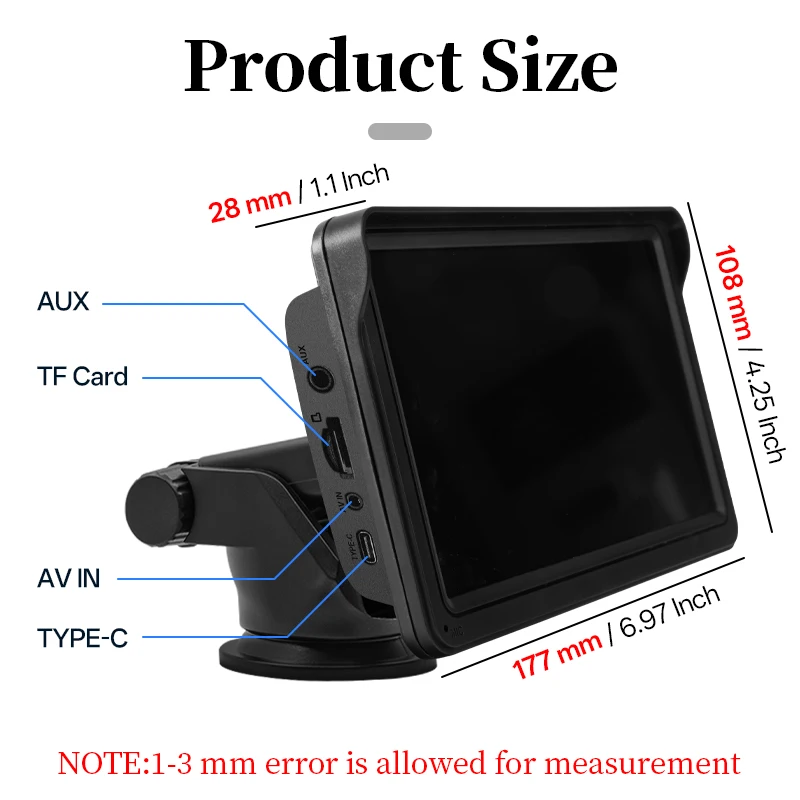 7inch Car Radio Portable Multimedia Video Player With Wireless CarPlay Android A