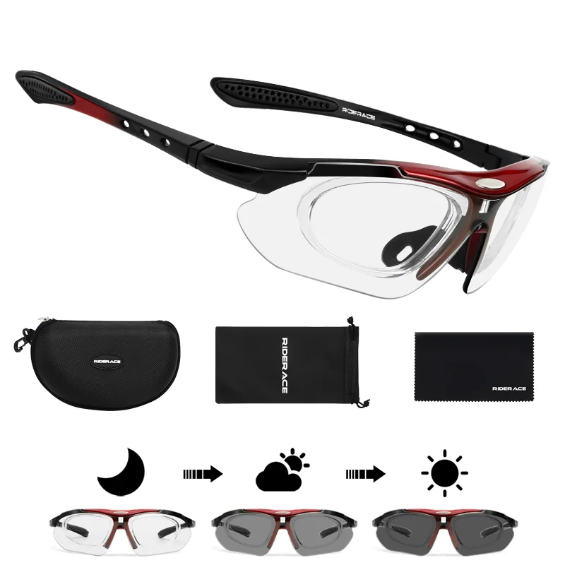 RIDERACE Radfahren Sonnenbrille Photochrome Sonnenbrille MTB Mountainbike Brillen Sport Zyklus Straße Fahrrad Brille – Detail 10