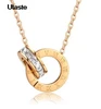 Collier pendentif en acier inoxydable avec chiffres romains de marque célèbre pour femme, collier pour femme, bijoux de luxe