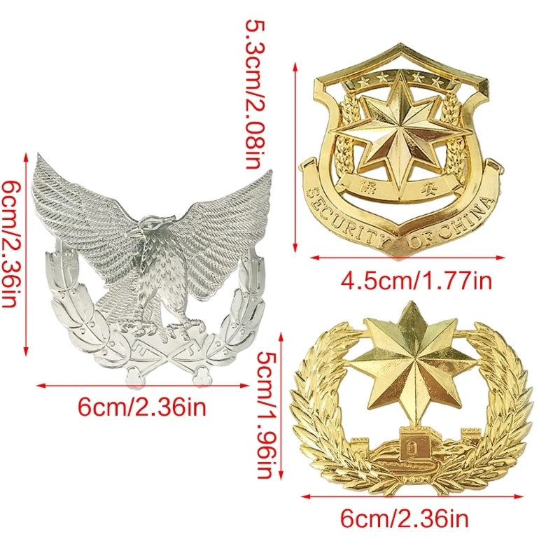 Security Helmets Hat Star Badge Theme Party Dress Up Props Hat Accessory Security Guard Big Decorative Badge