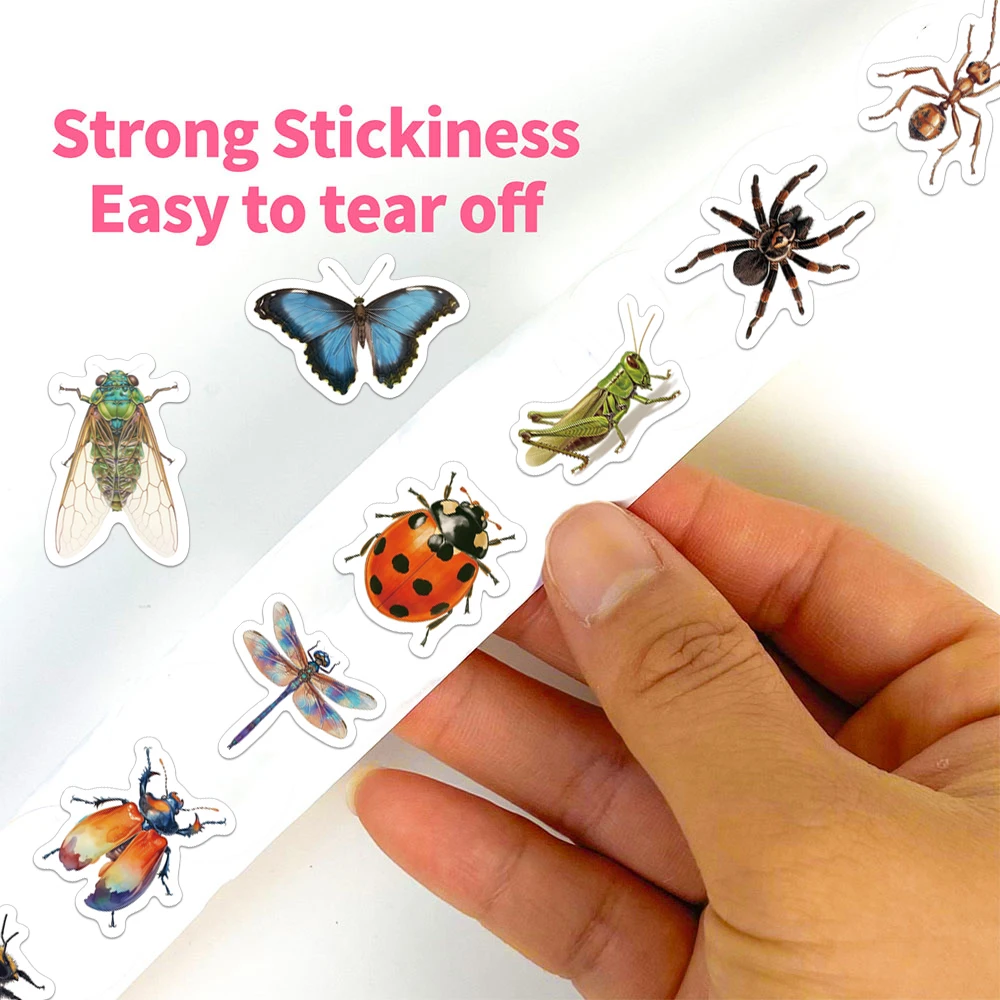 500PCS Creative Insect Roll Stickers Decorative Phone Cases, Notebook DIY Waterproof Stickers - 3