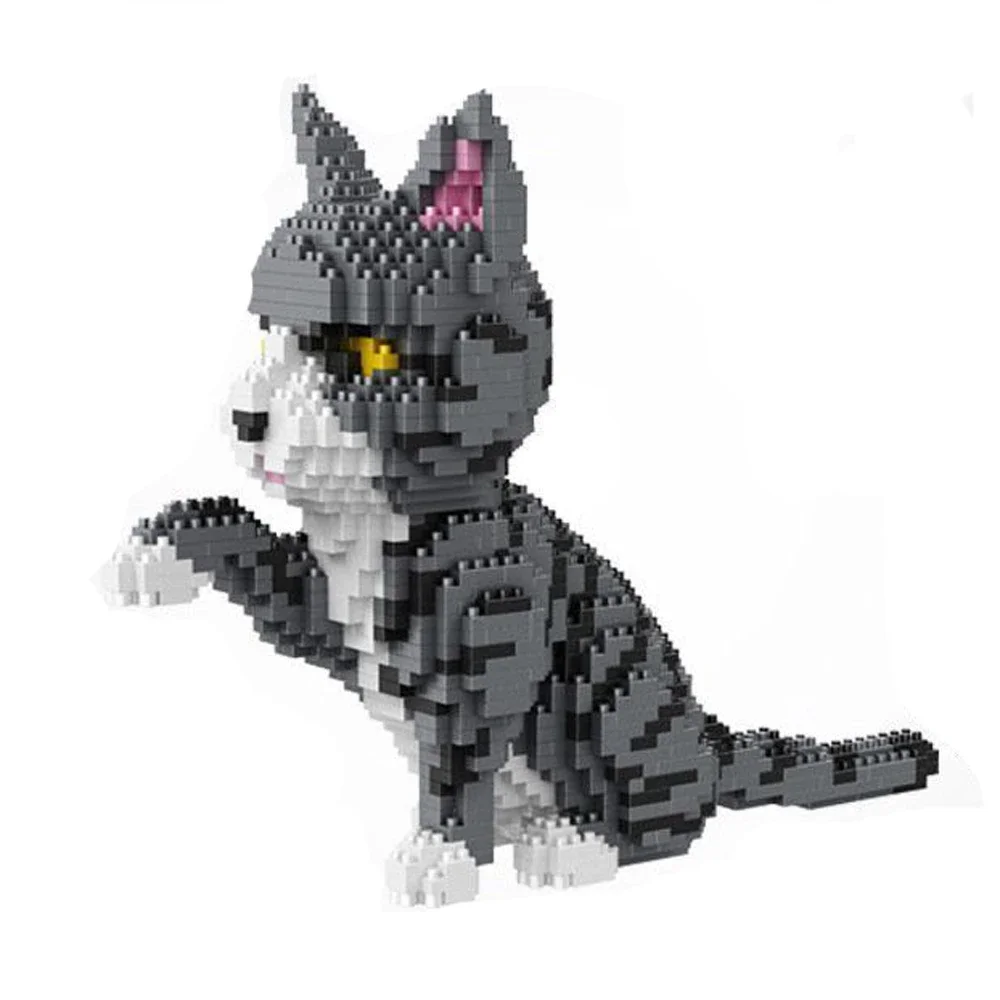 Building Blocks Knew Built Four styles Expressive Micro Particle Mini Cat Orange and Cow Models Pet Enthusiasts