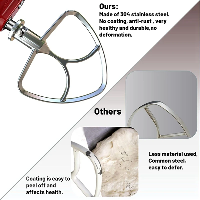 KitchenAid Kantenschlägel Ersatz - Flexi-Rührer Für Küchenmaschinen 4.5-5QT