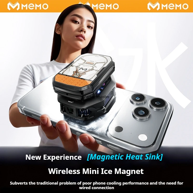 새로운 MEMO CX14 마그네틱 무선 휴대폰 쿨러 (2000mAh 배터리, 반도체 냉각 기능, 클립형)