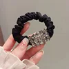 Luxurious Crystal Hair Bands Elegant Women Ponytail Rubber Band Hair Rope Tie Temperament Black Hair Accessories