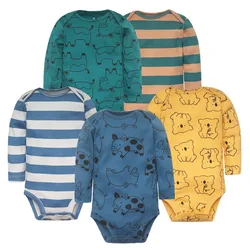 Newborn Baby Girl Clothes Long Sleeve 100% Cotton 5 PCS Baby Bodysuits Cartoon Underwear Infant Bebe Clothing 3-24M Jumpsuit