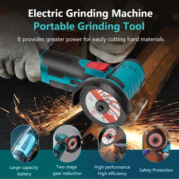 12V 3 Inch Mini Angle Grinder 19500rpm Household Cutting Machine Polishing Machine Micro Angle Grinder Cordless Power Tool 12